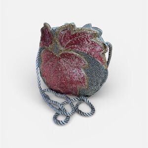 Elegant Floral Beaded Crossbody Bag